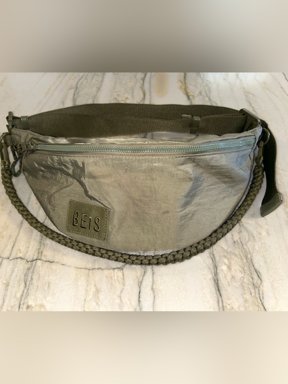 BEIS Olive Braided Strap Belt Bag